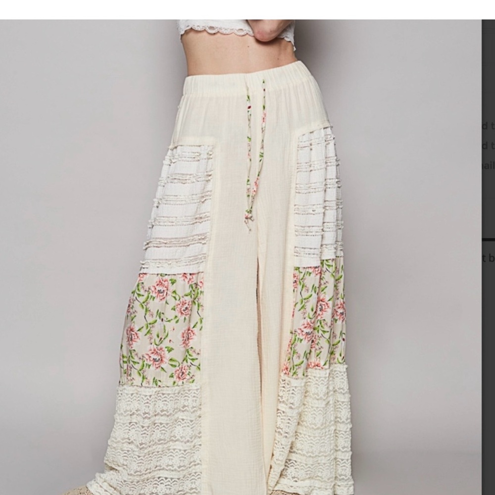 POL Cream and Floral pants